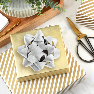 4.6" Sparkling Silver Gift Bow