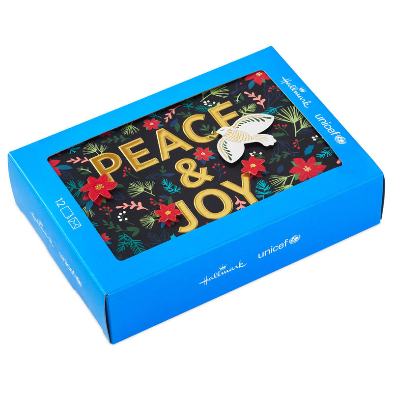 UNICEF Peace and Joy Dove Boxed Christmas Cards, Pack of 12