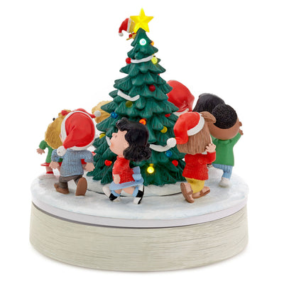 Peanuts Gang Around the Christmas Tree Musical Tabletop Figurine With Motion, 9.25"