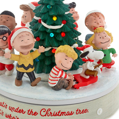 Peanuts Gang Around the Christmas Tree Musical Tabletop Figurine With Motion, 9.25"