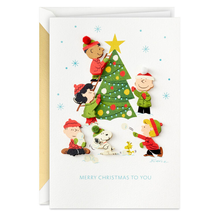 Peanuts Christmas Tree Decorating Boxed Christmas Cards, Pack of 10