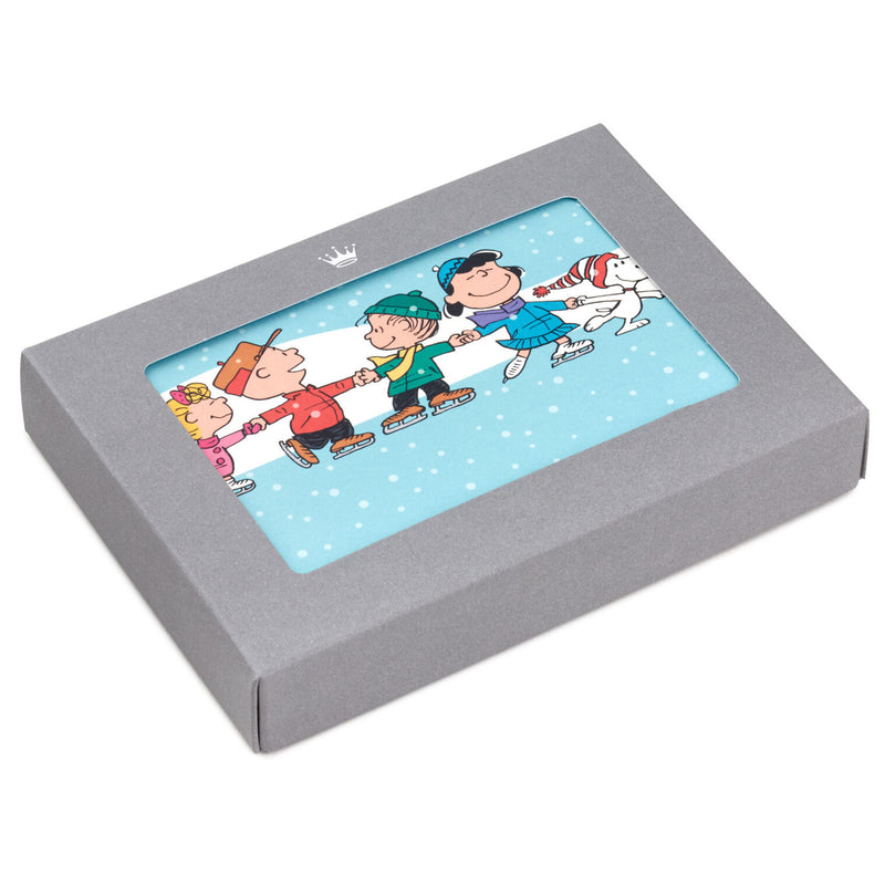 Peanuts® Gang Ice-Skating Blank Christmas Note Cards, Pack of 10