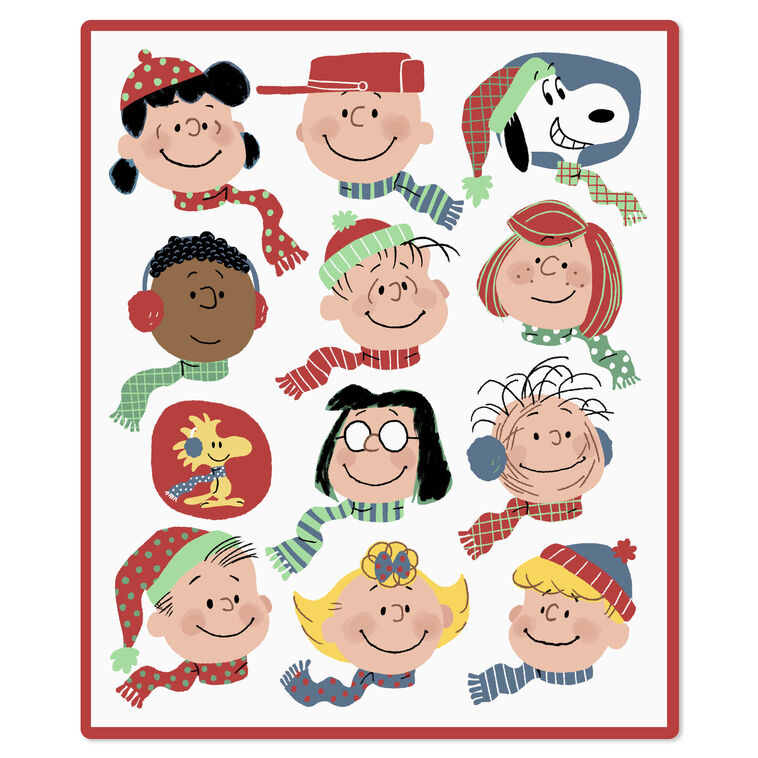 Peanuts Gang Portraits Holiday Throw Blanket, 50x60