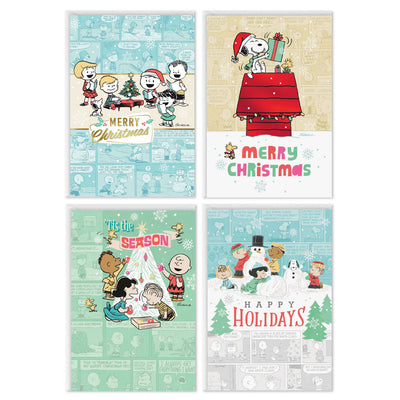 Peanuts Nostalgic Wishes Assorted Boxed Christmas Cards, Pack of 16