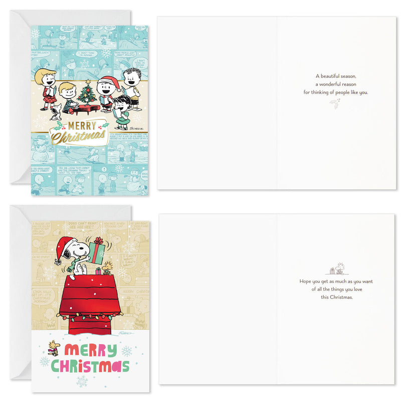 Peanuts Nostalgic Wishes Assorted Boxed Christmas Cards, Pack of 16