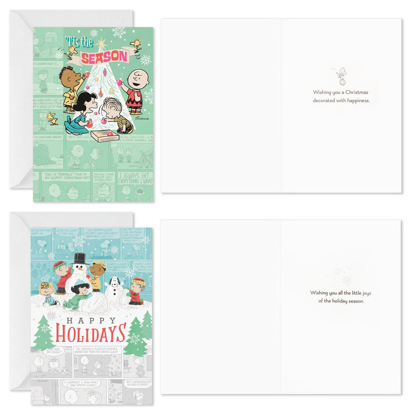 Peanuts Nostalgic Wishes Assorted Boxed Christmas Cards, Pack of 16