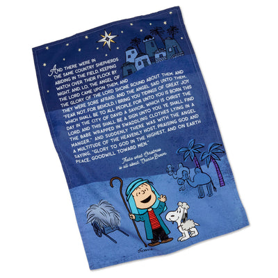 Peanuts Linus Christmas Tea Towel With Star Cookie Cutter