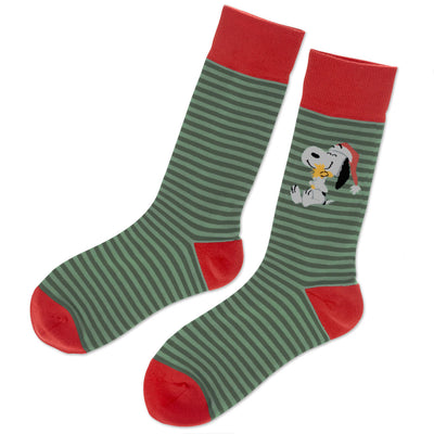 Peanuts Santa Snoopy and Woodstock Crew Socks