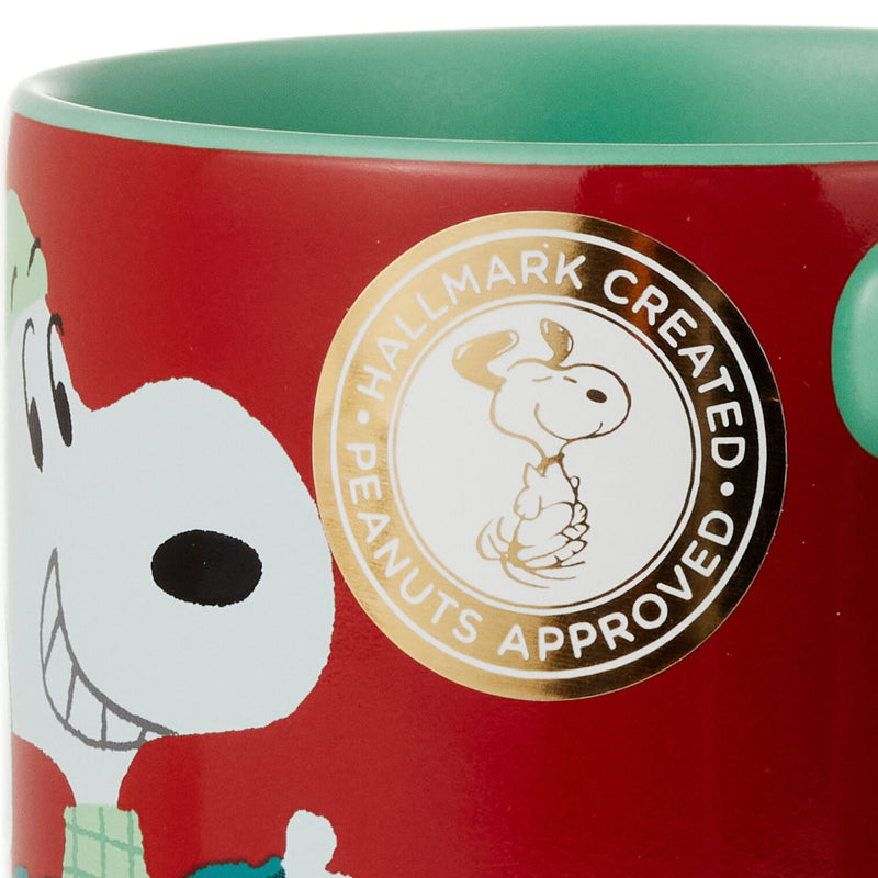 Peanuts Snoopy Red and Green Christmas Mug, 16 oz