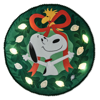 Peanuts Snoopy Wreath Light-Up Pillow, 17"