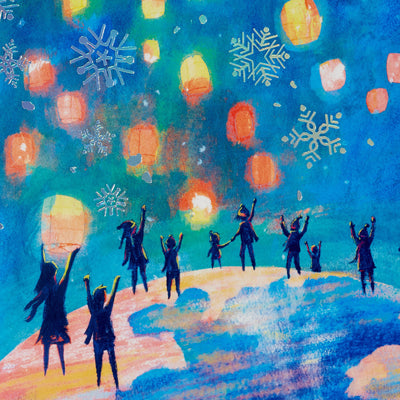 UNICEF Winter Lanterns Boxed Holiday Cards, Pack of 12