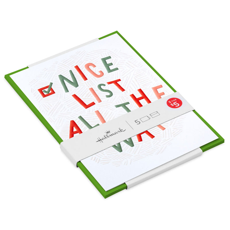 Nice List All the Way Boxed Christmas Cards, Pack of 5