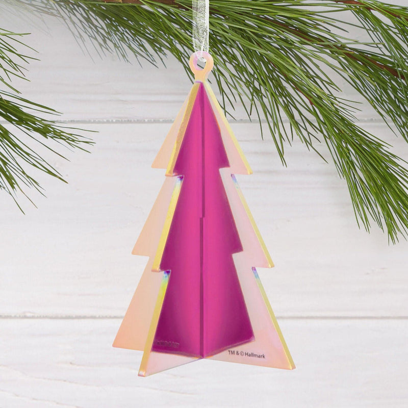 Signature Iridescent Pink Tree Acrylic Hallmark Ornament