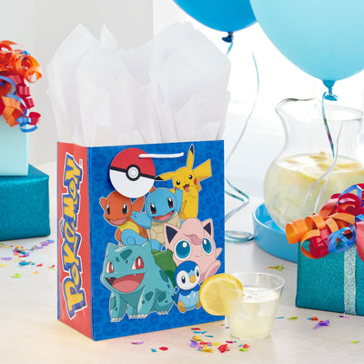 Pokémon on Blue Medium Gift Bag 9.6"