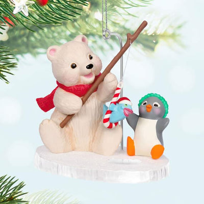 Snowball and Tuxedo Fishing Friends Ornament