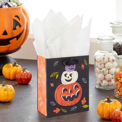 Pumpkin Trio Small Halloween Gift Bag 6.5"