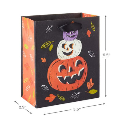 Pumpkin Trio Small Halloween Gift Bag 6.5"