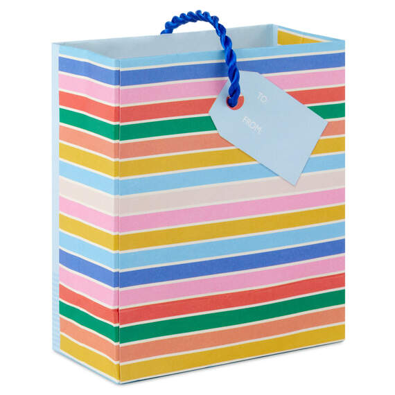 Colorful Cake Slice on Blue Gift Card Holder Mini Bag 4.6"