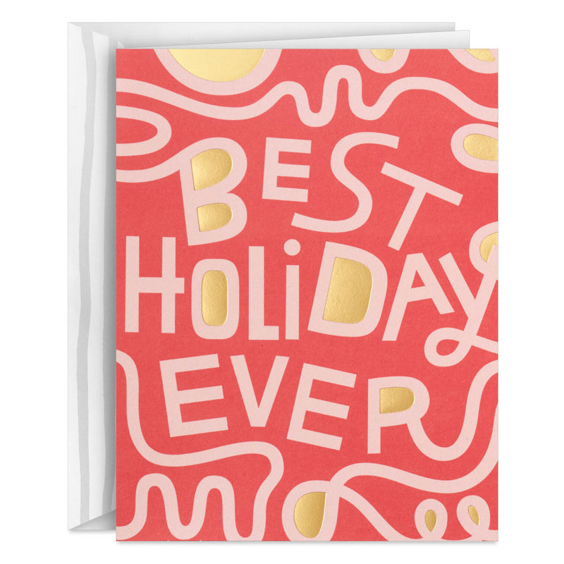 Red and Gold Best Holiday Ever Boxed Christmas Cards, Pack of 12