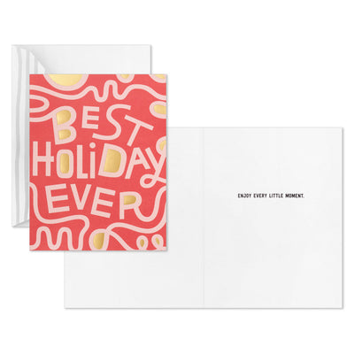 Red and Gold Best Holiday Ever Boxed Christmas Cards, Pack of 12