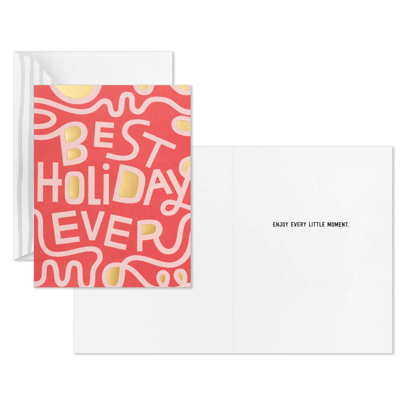 Red and Gold Best Holiday Ever Boxed Christmas Cards, Pack of 12