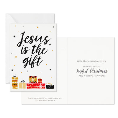 Jesus Is the Gift Religious Boxed Christmas Cards, Pack of 16