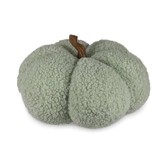 Sage Green Plush Fabric Pumpkin Fall Decoration