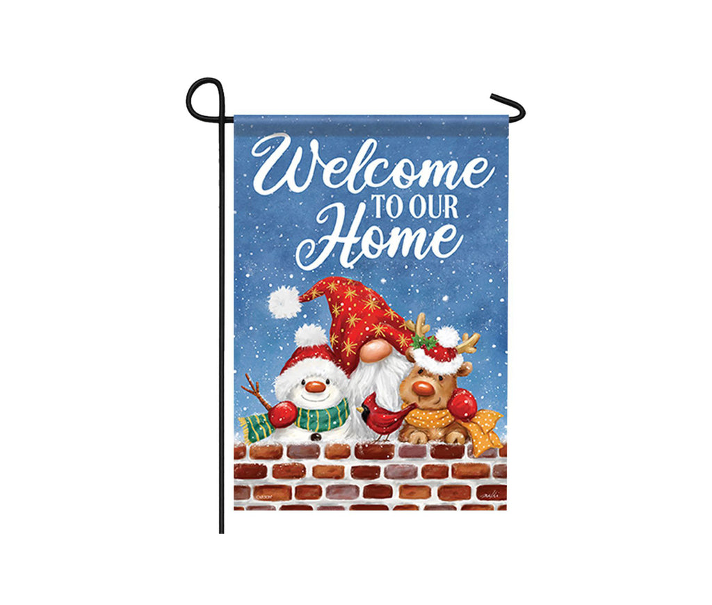 Santa Gnome & Friends Garden Flag