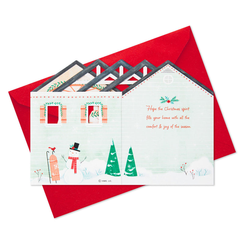 Santa Coming Down the Chimney 3D Pop-Up Boxed Christmas Cards, Pack of 8