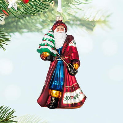 Santa Claus Glass Ornament