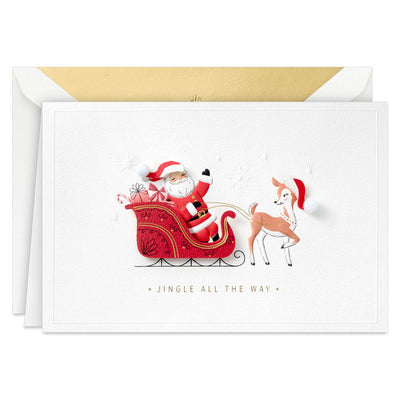 Santa Claus Sleigh Boxed Christmas Cards, Pack of 12