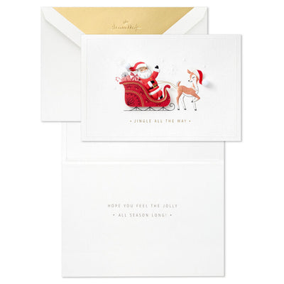 Santa Claus Sleigh Boxed Christmas Cards, Pack of 12