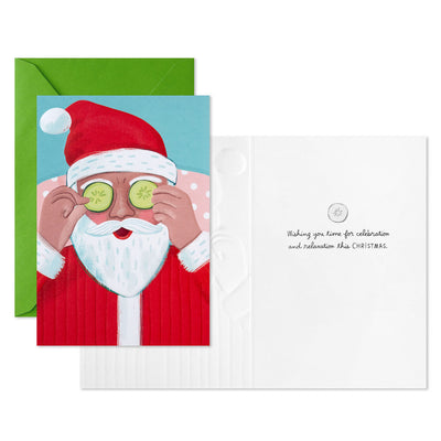 Self-Care Santa Packaged Christmas Cards, Set of 5