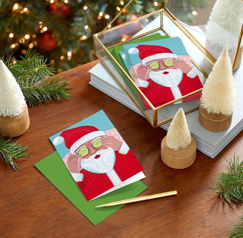 Self-Care Santa Packaged Christmas Cards, Set of 5