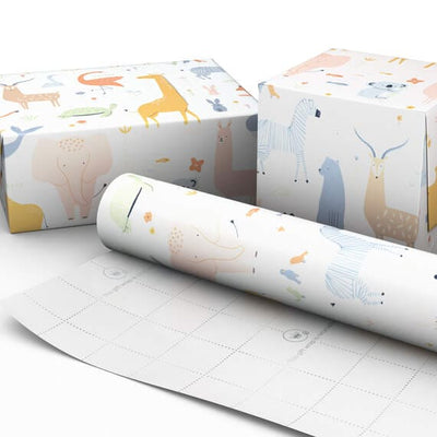 Pastel Animals Jumbo Wrapping Paper, 90 sq. ft.