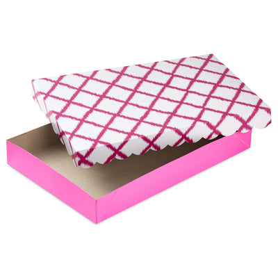 Scalloped Designs on Pink 3-Pack Assorted Medium Gift Box Bundle