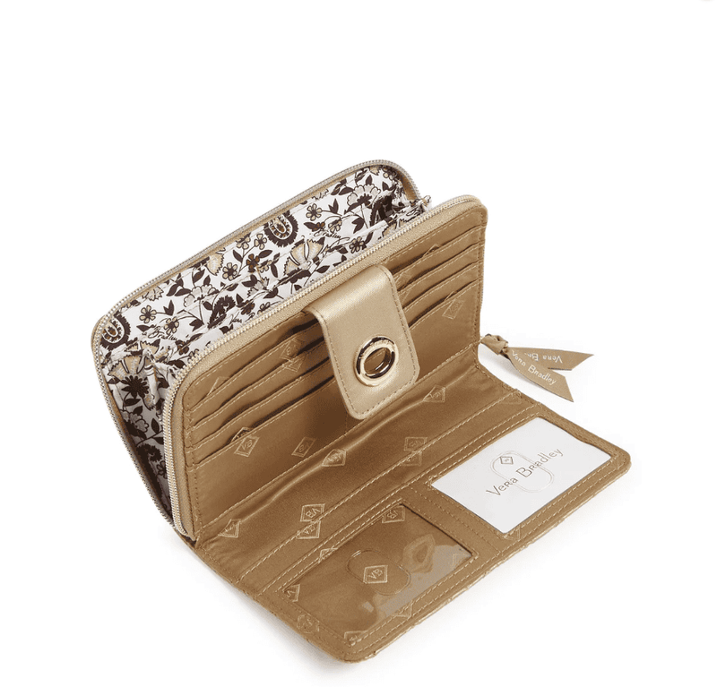 RFID Turnlock Wallet - Champagne Gold Pearl