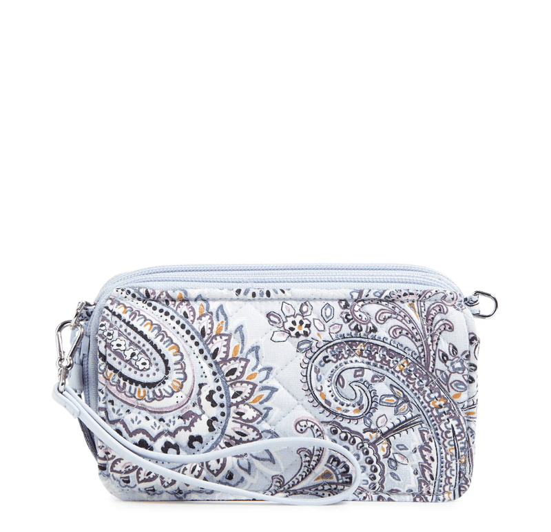 RFID All in One Crossbody Bag - Soft Sky Paisley