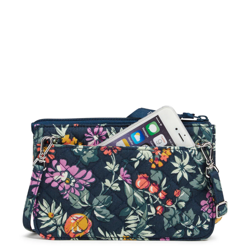 RFID Wallet Crossbody - Fresh-Cut Floral Green