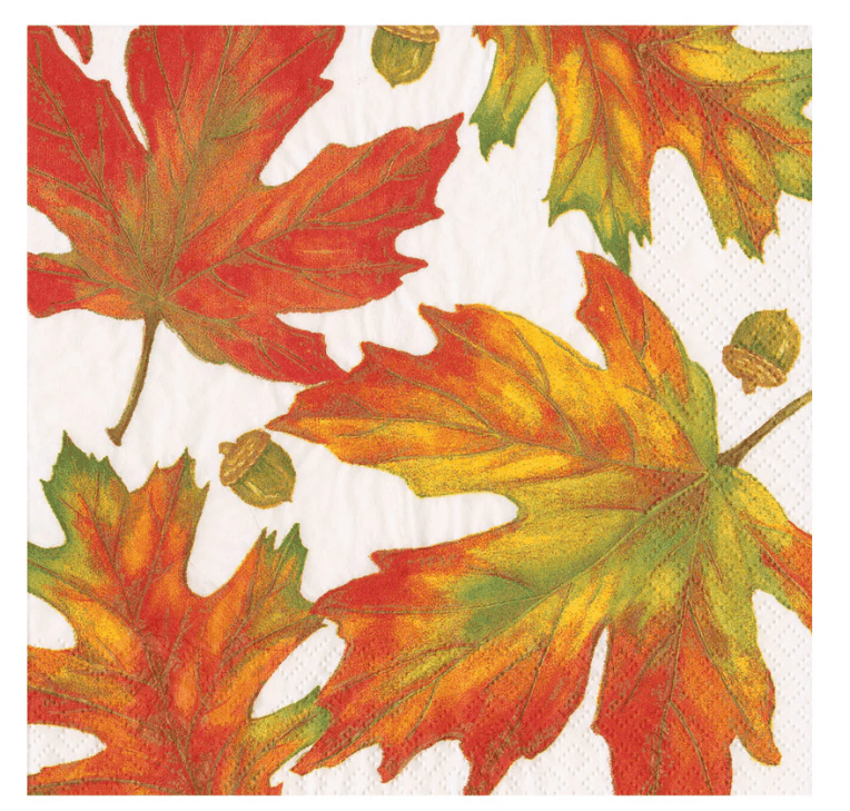 Autumn Hues White Luncheon Napkins