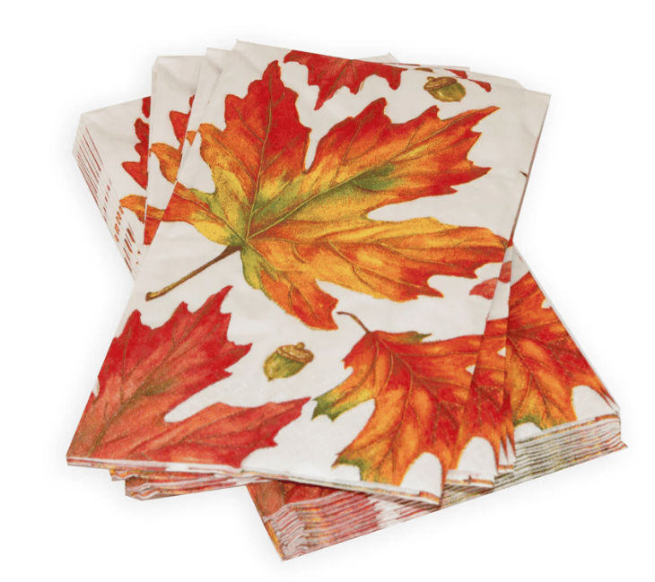 Autumn Hues White Guest Towel Napkins