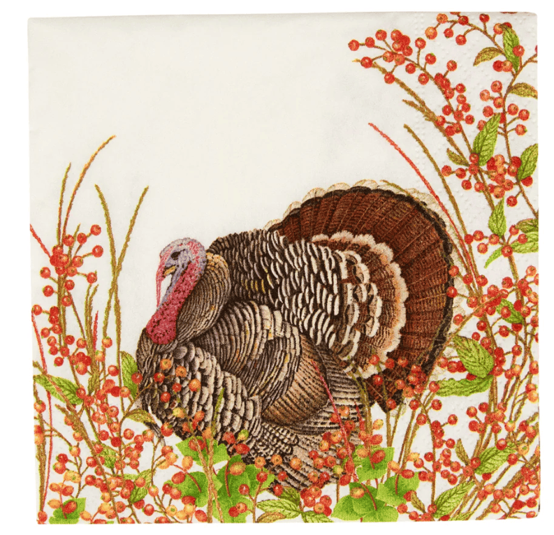 Turkey And Berries Cocktail Napkins