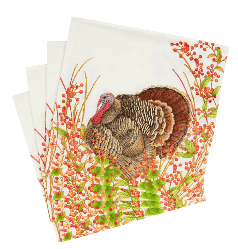 Turkey And Berries Luncheon Napkins