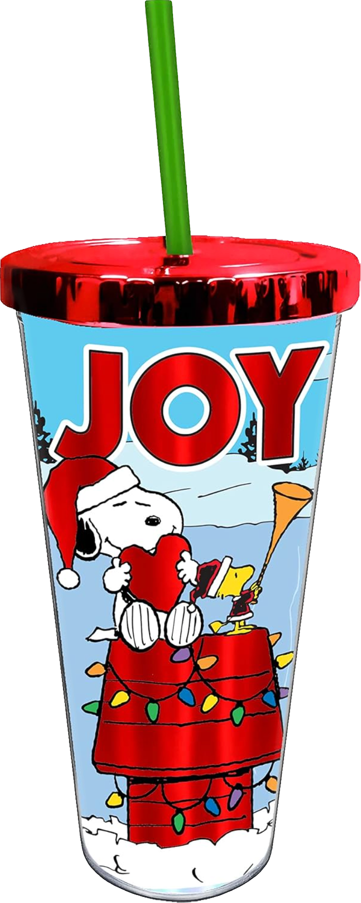 Snoopy Acrylic Foil Cup with Straw