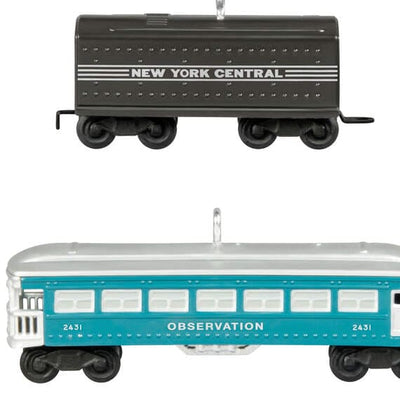 Mini Lionel® 221 Steam Locomotive and Tender With 2431 Observation Car Ornaments, Set of 3