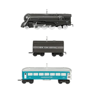 Mini Lionel® 221 Steam Locomotive and Tender With 2431 Observation Car Ornaments, Set of 3