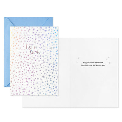 Silver Stars on White Boxed Christmas Cards, Pack of 16