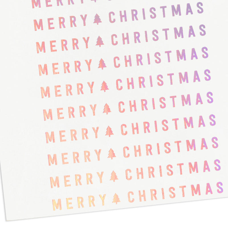 Silver Merry Christmas on White Boxed Christmas Cards, Pack of 16