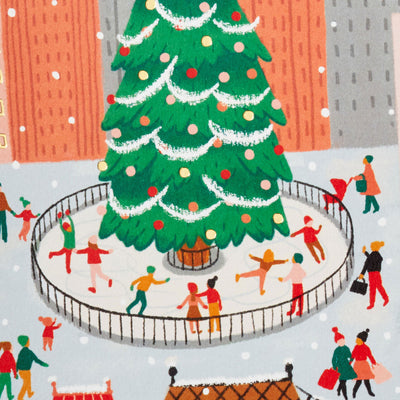 City Skating Scene Packaged Christmas Cards, Set of 5