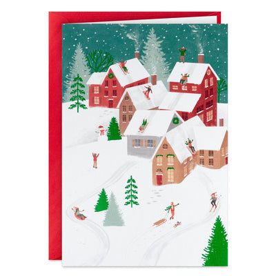 Sledding Fun Packaged Christmas Cards, Set of 5